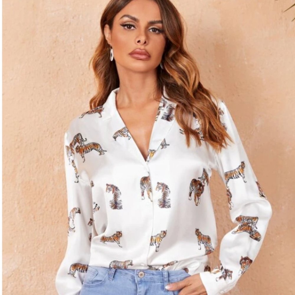 White Tiger Blouse XS